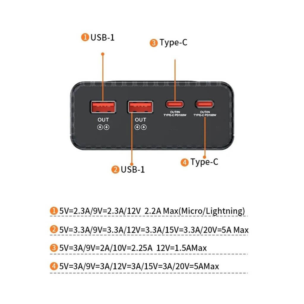 Корпус для Power Bank Q6, Черный - № 9 Корпус для Power Bank Q6, Черный - № 9