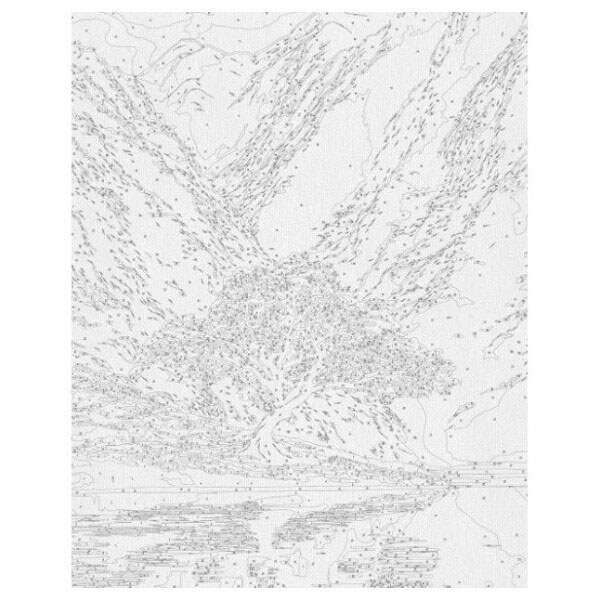 Картина по номерам "Дерево среди гор", 40x50 см, Origami - № 2 Картина по номерам "Дерево среди гор", 40x50 см, Origami - № 2