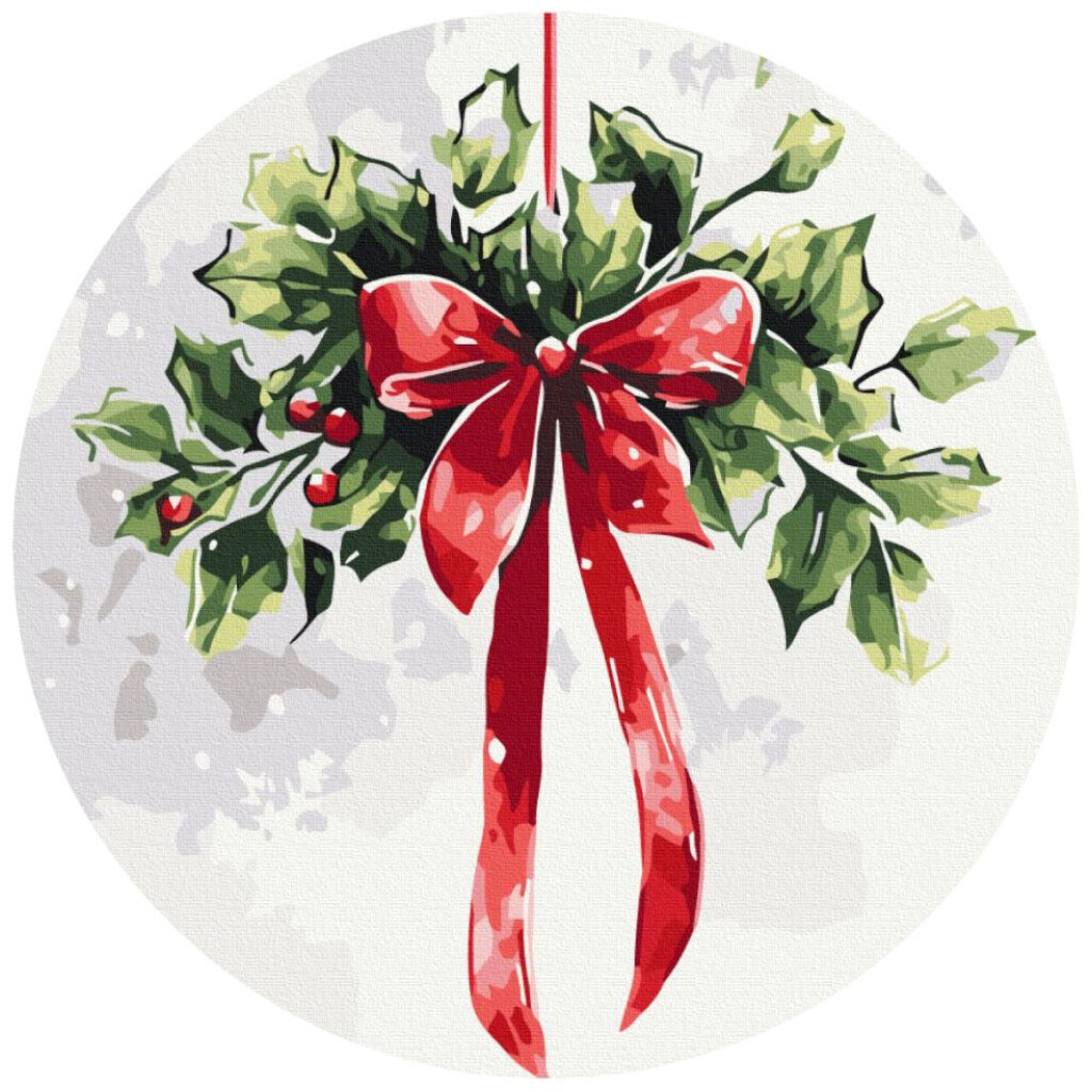 Картина за номерами "Різдвяна омела", 30x30 см, Brushme - № 1 Картина за номерами "Різдвяна омела", 30x30 см, Brushme - № 1