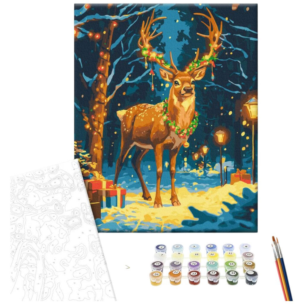 Картина по номерам "Рождественский олень", 40x50 см, Brushme - № 2 Картина по номерам "Рождественский олень", 40x50 см, Brushme - № 2