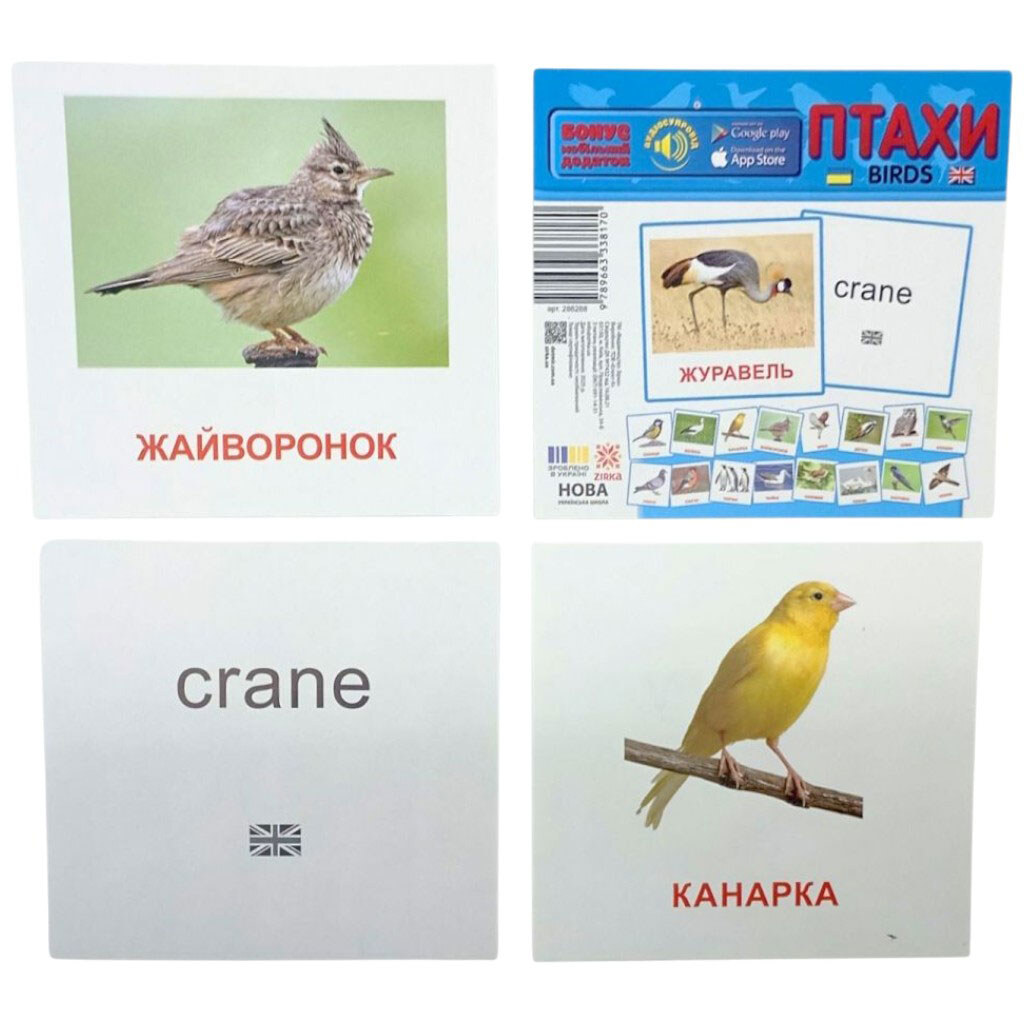 Карточки мини "Птицы ЖУРАВЕЛЬ", 110х110 мм, Zirka - № 2 Карточки мини "Птицы ЖУРАВЕЛЬ", 110х110 мм, Zirka - № 2