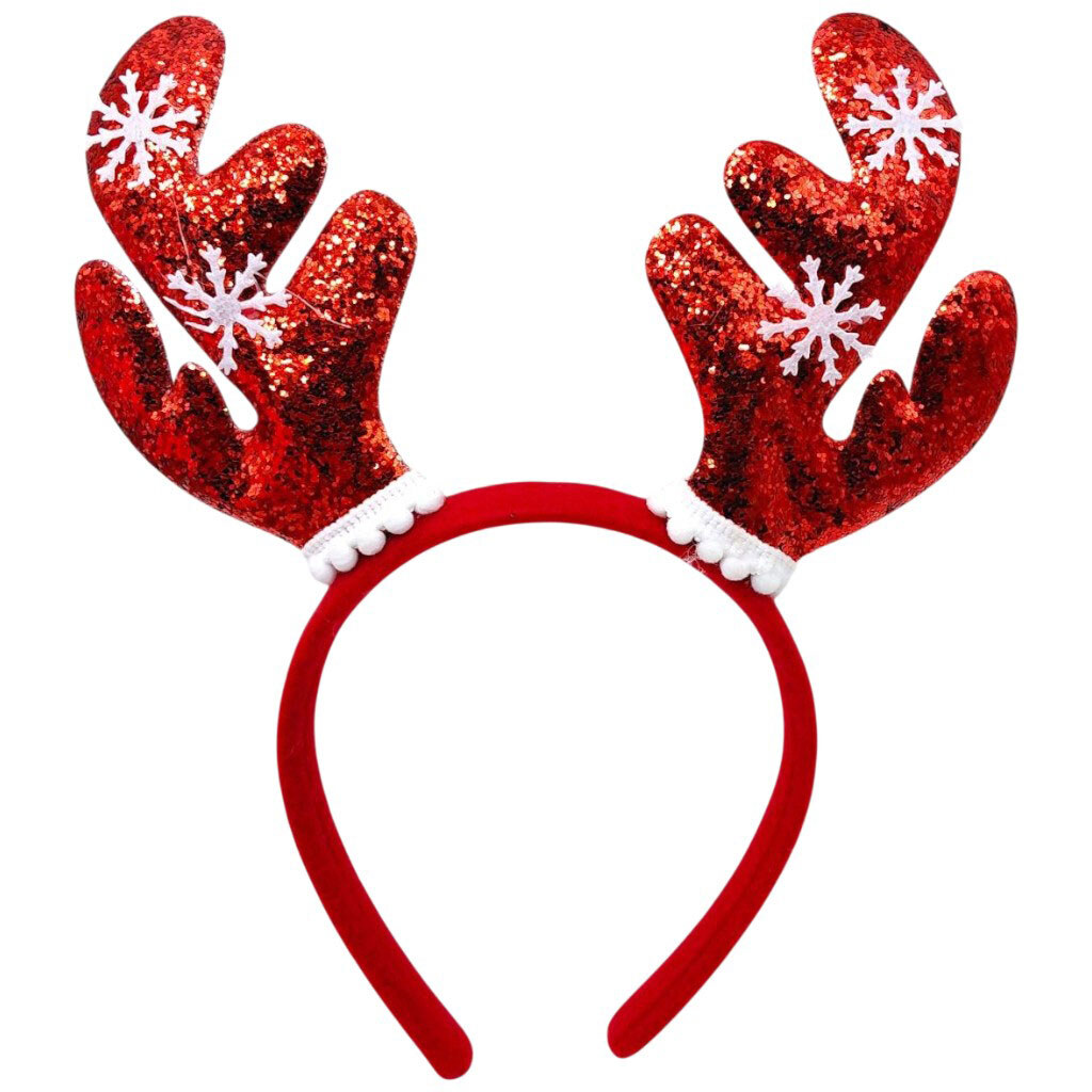 Обруч "Рожки со снежинками", 25 см, микс видов, Mic - № 1 Обруч "Рожки со снежинками", 25 см, микс видов, Mic - № 1