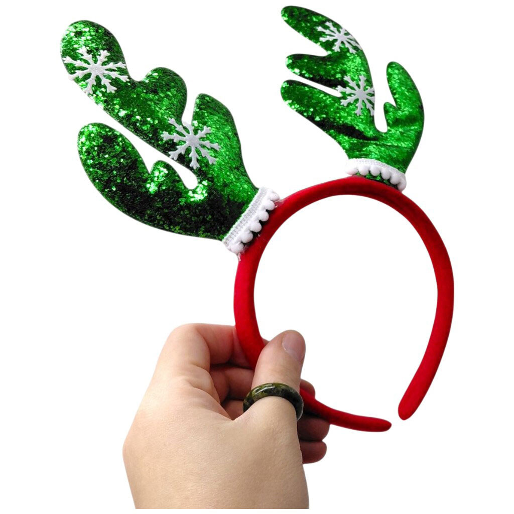 Обруч "Рожки со снежинками", 25 см, микс видов, Mic - № 3 Обруч "Рожки со снежинками", 25 см, микс видов, Mic - № 3