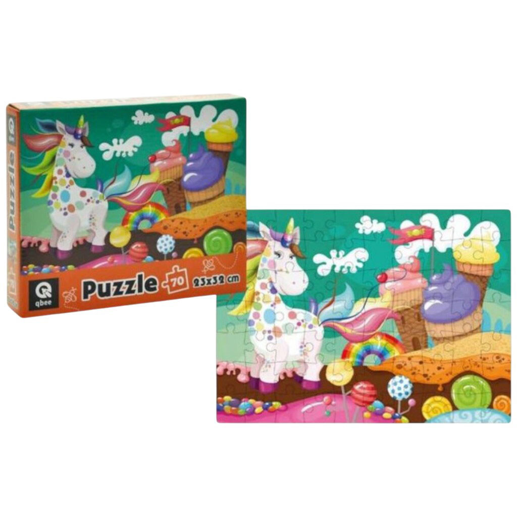 Пазли "Єдиноріг та солодощі", 70 елм., Qbee - № 1 Пазли "Єдиноріг та солодощі", 70 елм., Qbee - № 1