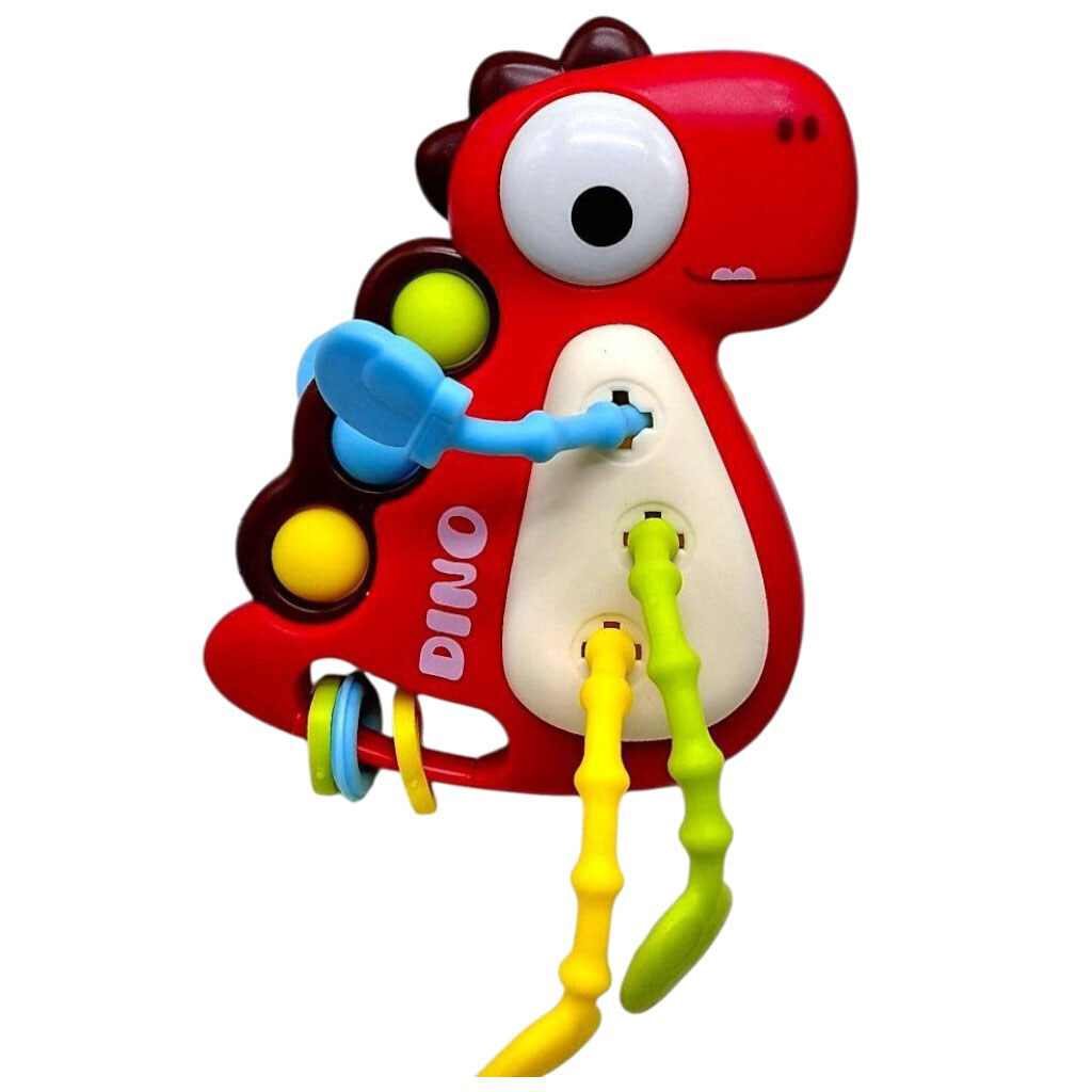 Брязкальце "Динозавр", поп-іт, гумові прорізувачі та елементи для перетягування, мікс, Mic - № 1 Брязкальце "Динозавр", поп-іт, гумові прорізувачі та елементи для перетягування, мікс, Mic - № 1