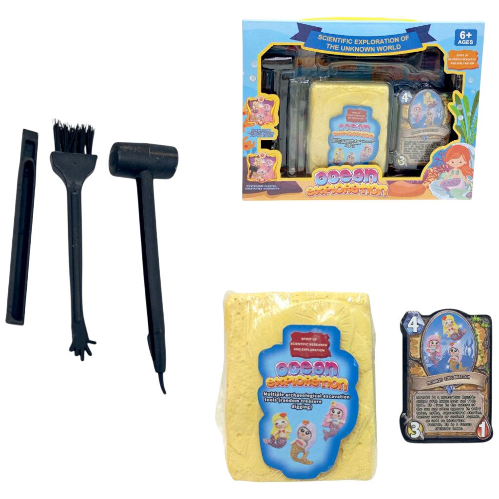 Розкопки: гіпсовий блок, інструменти, в коробці, Mic - № 2 Розкопки: гіпсовий блок, інструменти, в коробці, Mic - № 2