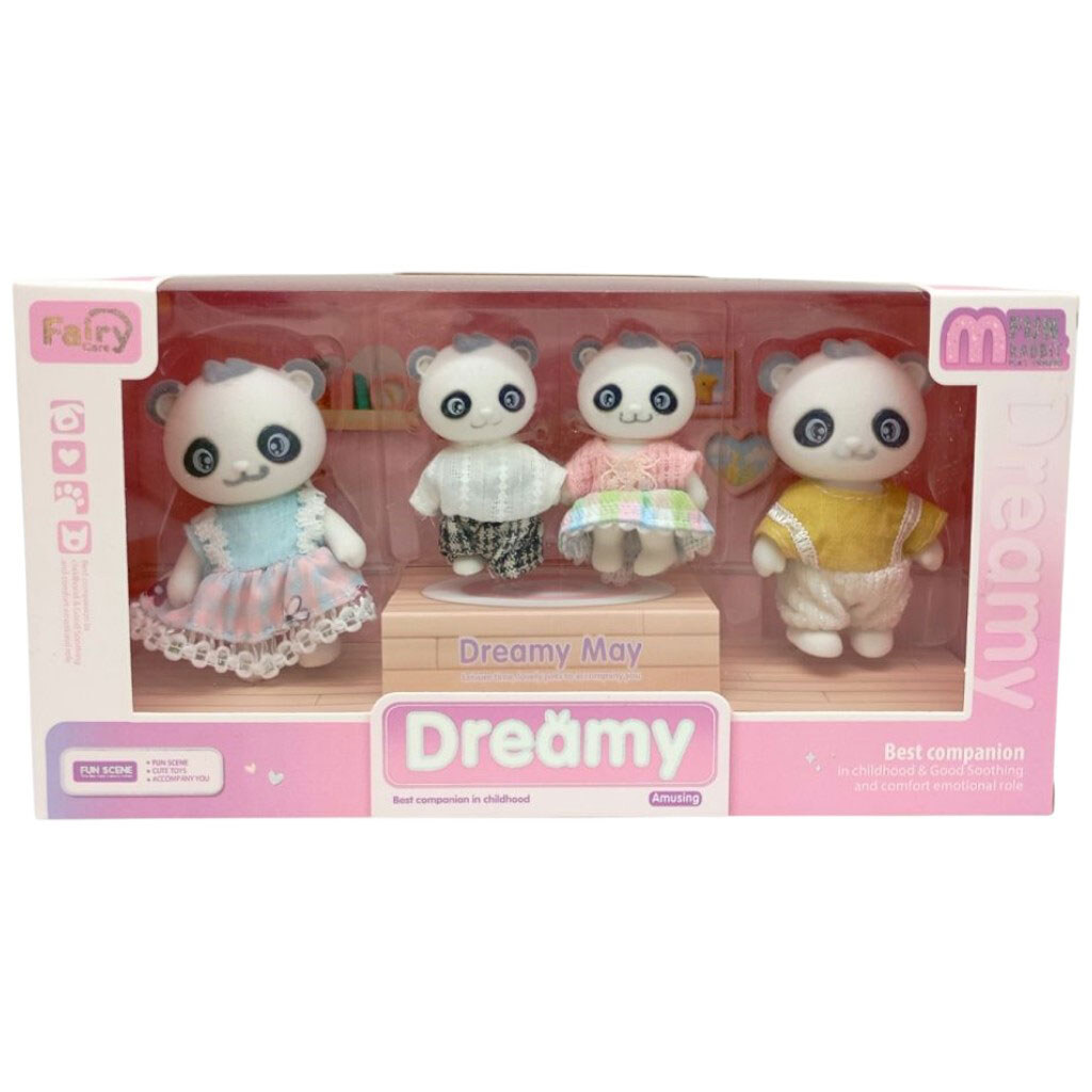 Флоксові тварини Панди, 4 штуки, рухомі кінцівки, в коробці, мікс видів, Fairy - № 1 Флоксові тварини Панди, 4 штуки, рухомі кінцівки, в коробці, мікс видів, Fairy - № 1