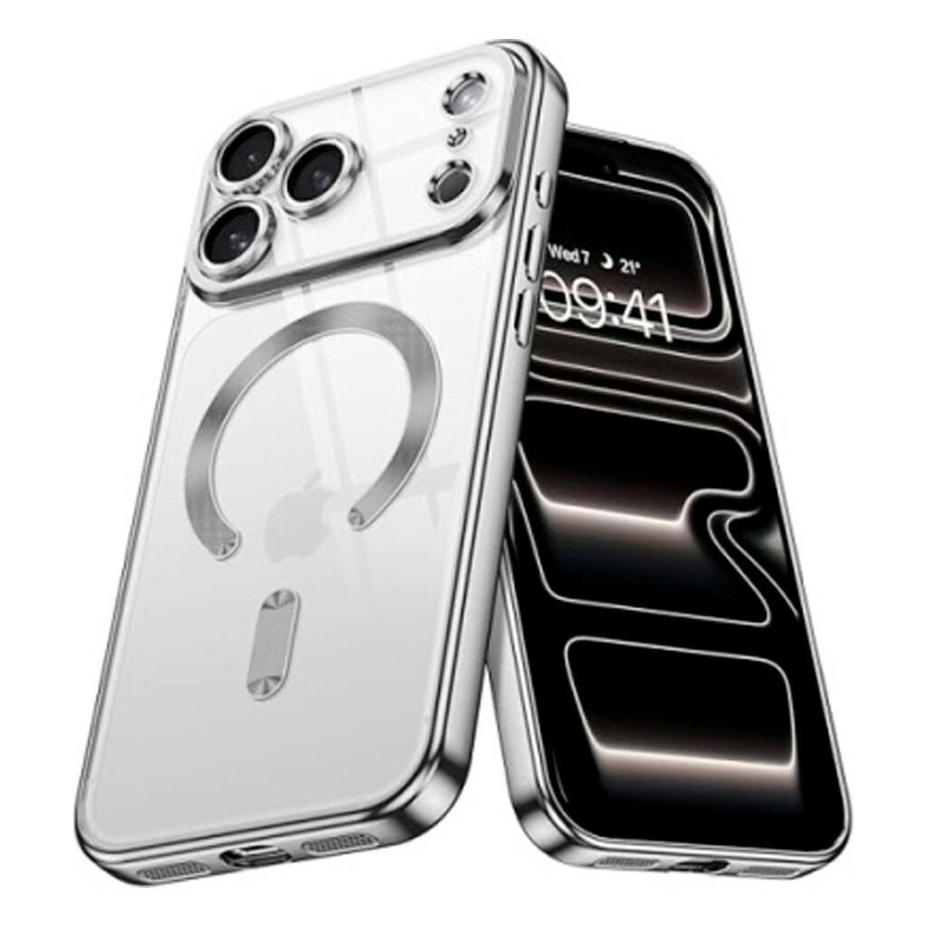 Чохол (накладка) Apple iPhone 17 Pro, Metallic Full Camera Matte, MagSafe, Срібний - № 1 Чохол (накладка) Apple iPhone 17 Pro, Metallic Full Camera Matte, MagSafe, Срібний - № 1
