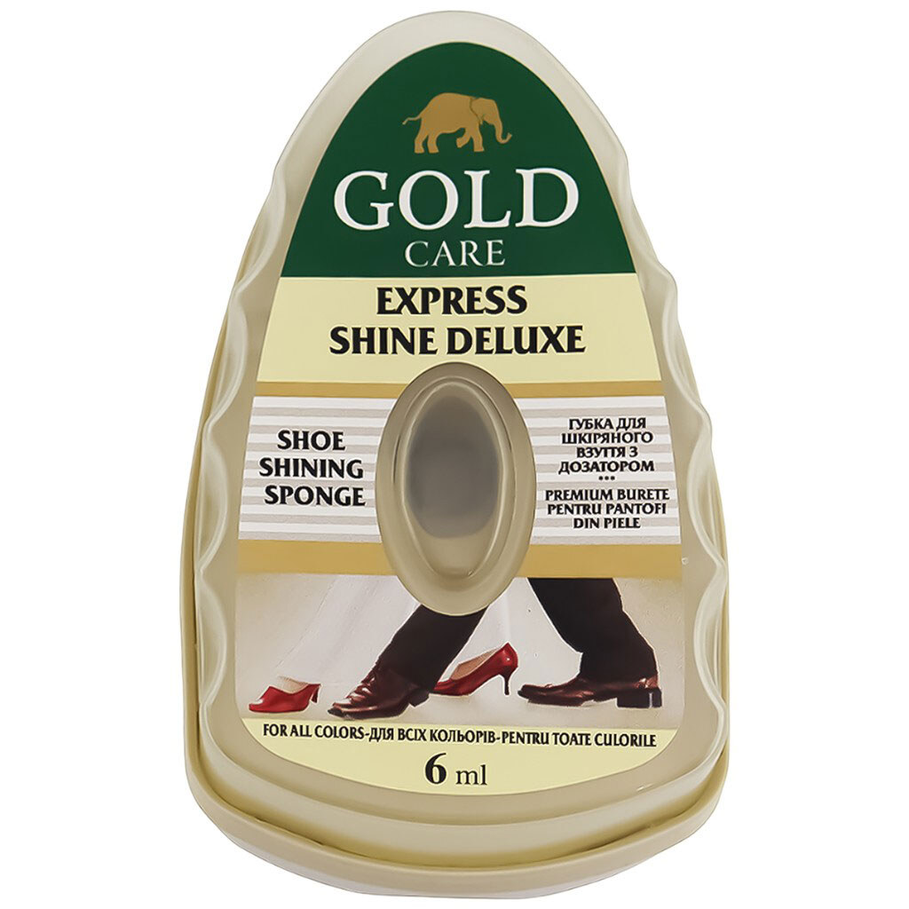 Губка для шкіряного взуття з дозатором GOLD CARE, безбарвна, 6 мл - № 1 Губка для шкіряного взуття з дозатором GOLD CARE, безбарвна, 6 мл - № 1