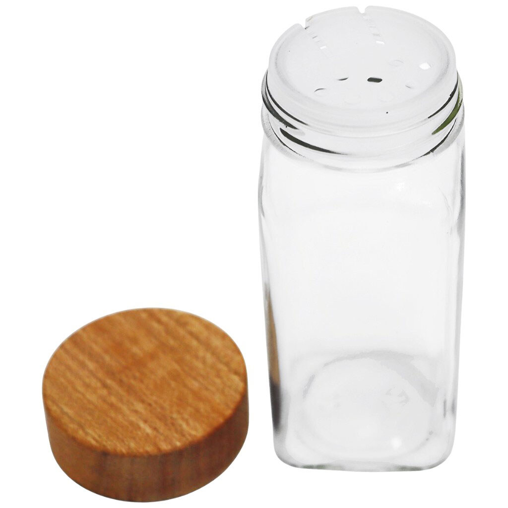 Емкость для специй стеклянная с деревянной крышкой, 110 мл - № 2 Емкость для специй стеклянная с деревянной крышкой, 110 мл - № 2