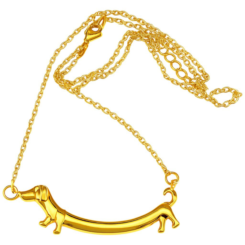 Цепочка на шею женская металлическая с подвеской "Песик" - № 1 Цепочка на шею женская металлическая с подвеской "Песик" - № 1