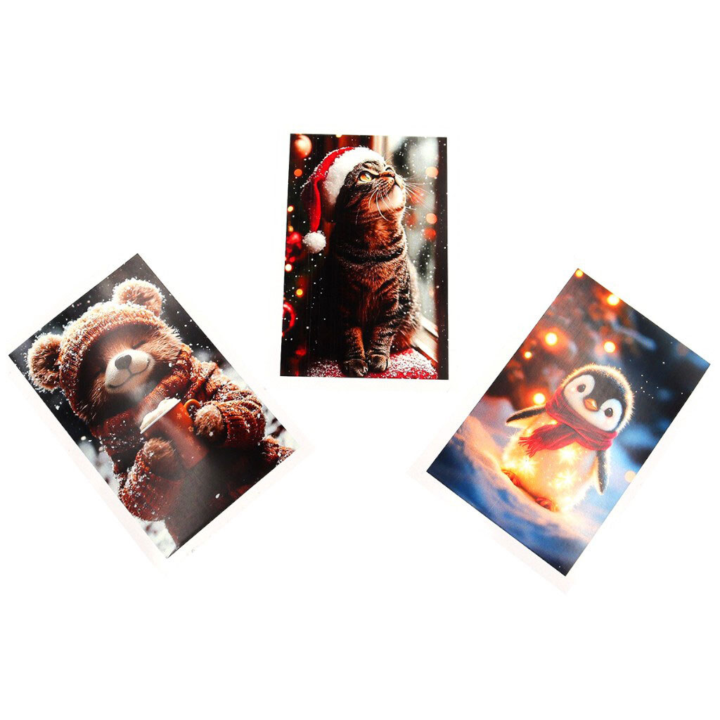 Набір наліпок тематичних "Різдвяні", 3 шт/уп. - № 3 Набір наліпок тематичних "Різдвяні", 3 шт/уп. - № 3