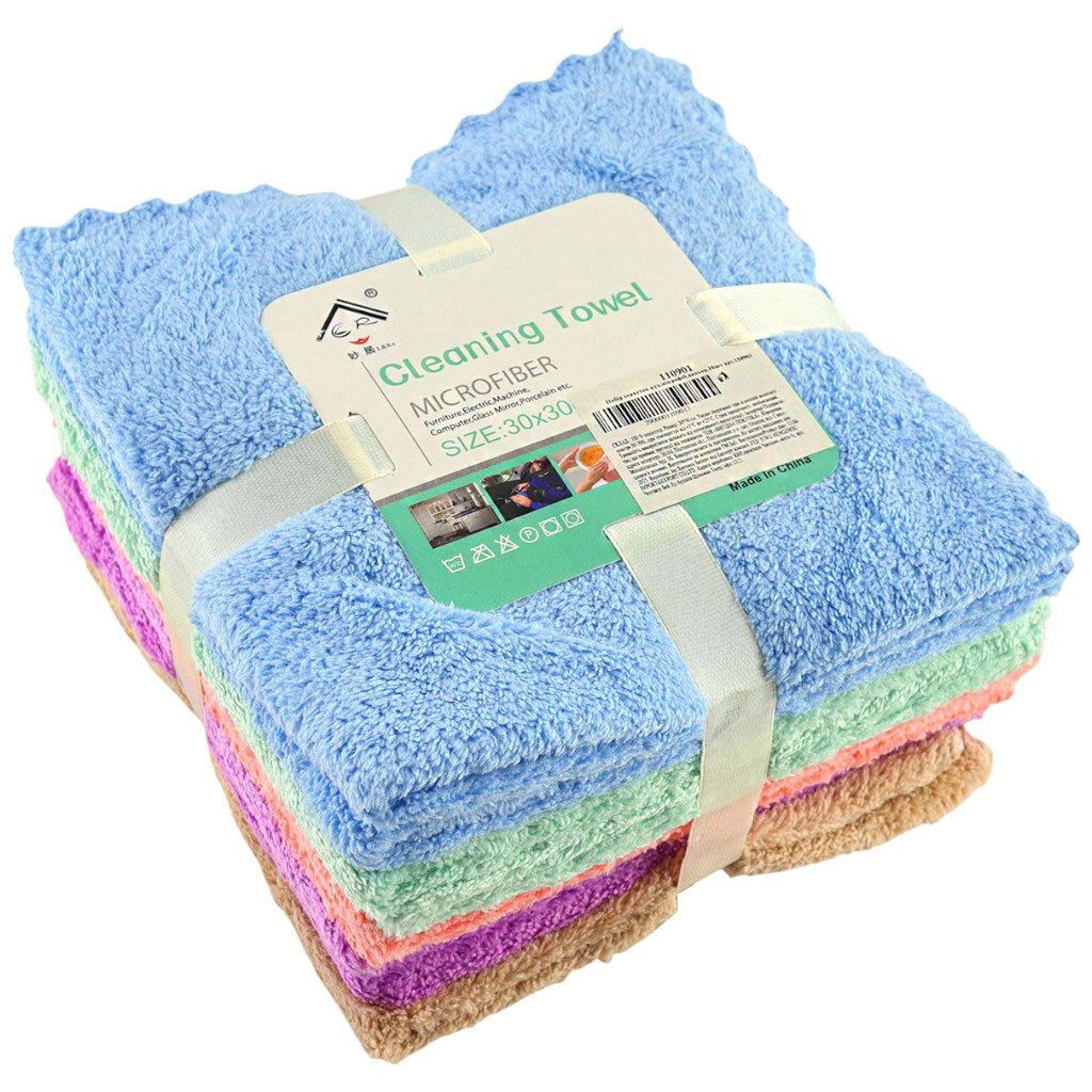 Набор кухонных салфеток микрофибра цветные, 30х30 см, 10 шт. - № 1 Набор кухонных салфеток микрофибра цветные, 30х30 см, 10 шт. - № 1