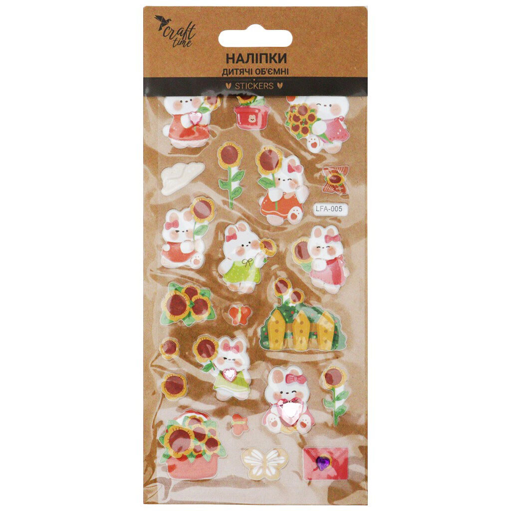 Наліпки дитячі об'ємні Craft time в асортименті - № 2 Наліпки дитячі об'ємні Craft time в асортименті - № 2