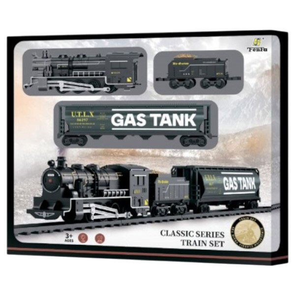 Залізниця: 15 елементів, 2 вантажні вагони, звук, підсвічування, в коробці, FenFa - № 3 Залізниця: 15 елементів, 2 вантажні вагони, звук, підсвічування, в коробці, FenFa - № 3