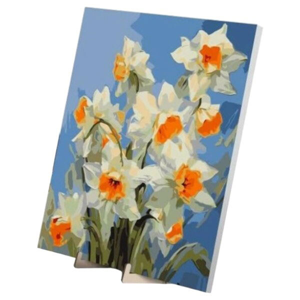 Картина по номерам "Весенние нарциссы", с деревянной подставкой, 40х50 см, Qbee - № 1 Картина по номерам "Весенние нарциссы", с деревянной подставкой, 40х50 см, Qbee - № 1