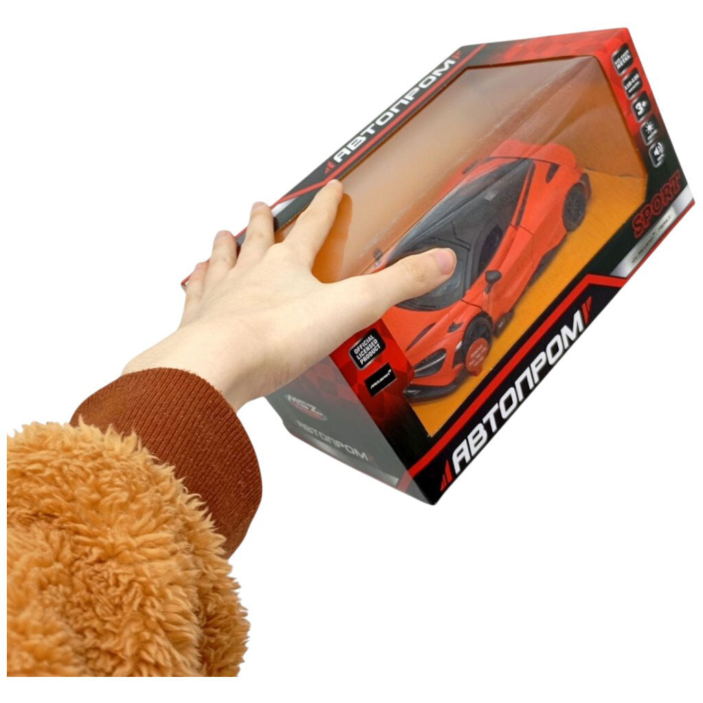 Машина мет. 1:24 "McLaren 765 LT", батар., світло, звук, відкр. двері, короб. 24,5x12x10см, Автопром - № 3 Машина мет. 1:24 "McLaren 765 LT", батар., світло, звук, відкр. двері, короб. 24,5x12x10см, Автопром - № 3