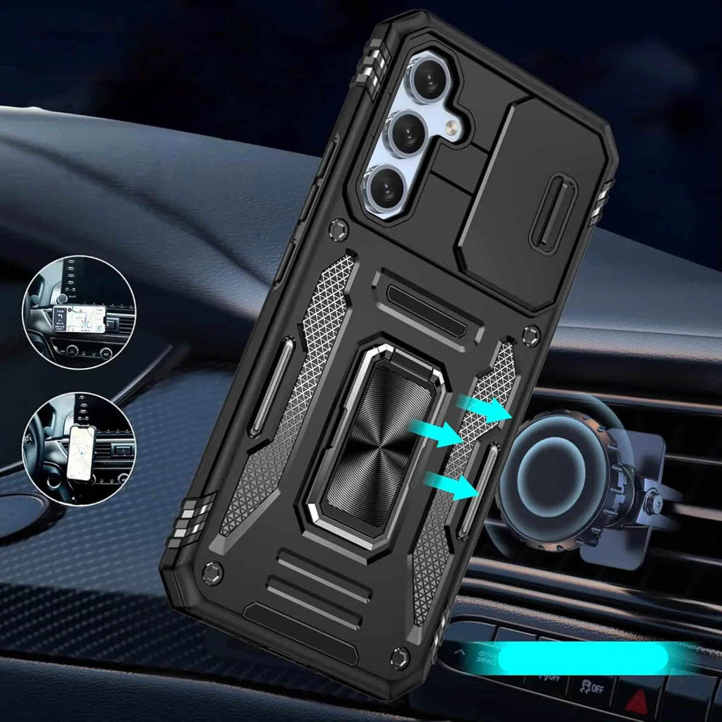 Чохол (накладка) Samsung Galaxy S25 FE, Epik Camshield Army Ring, Чорний - № 3 Чохол (накладка) Samsung Galaxy S25 FE, Epik Camshield Army Ring, Чорний - № 3