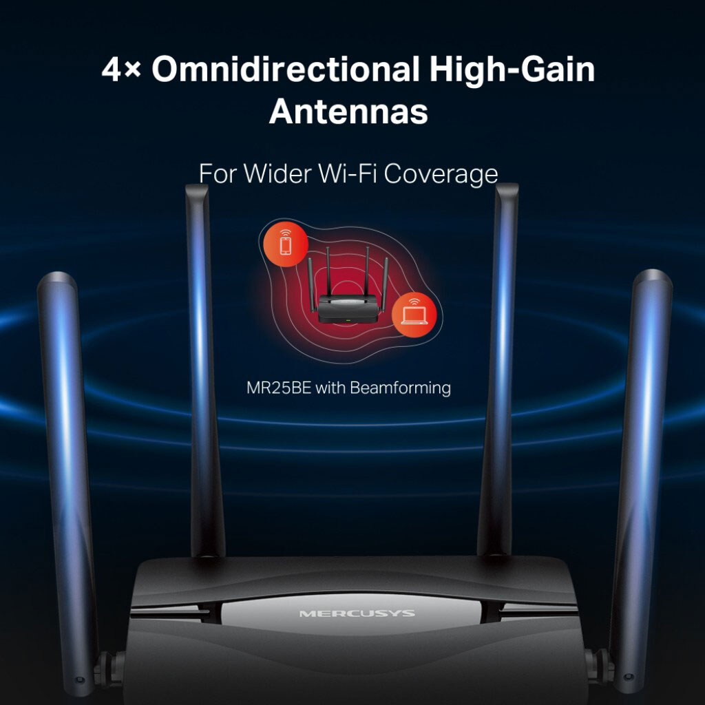 Беспроводной маршрутизатор Mercusys MR25BE, Черный - № 5 Беспроводной маршрутизатор Mercusys MR25BE, Черный - № 5
