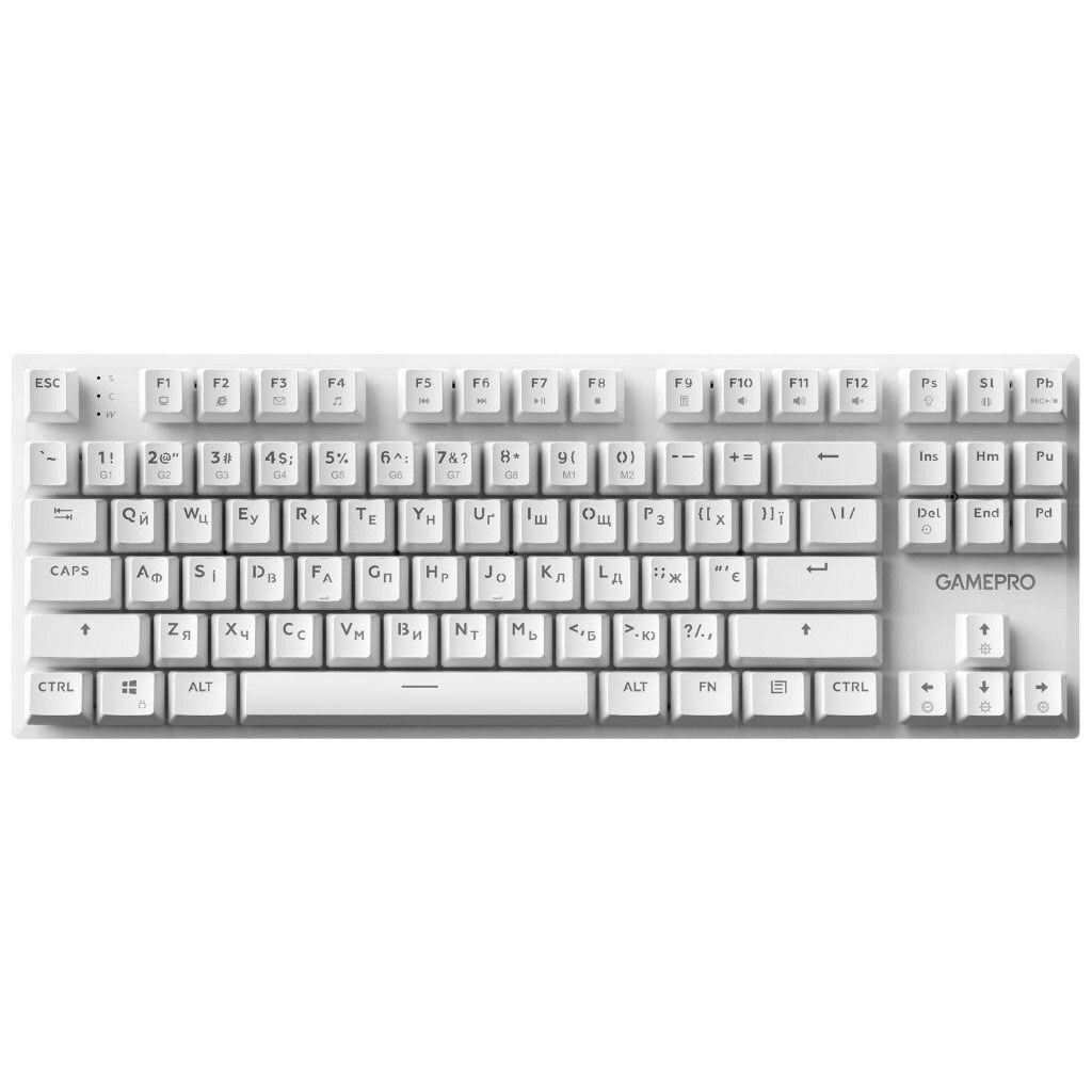 Клавіатура GamePro Genesis Joker MK124W Outemu, Білий - № 8 Клавіатура GamePro Genesis Joker MK124W Outemu, Білий - № 8