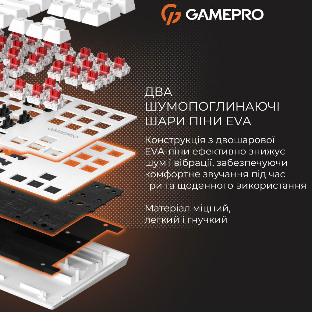 Клавіатура GamePro Genesis Joker MK124W Outemu, Білий - № 11 Клавіатура GamePro Genesis Joker MK124W Outemu, Білий - № 11