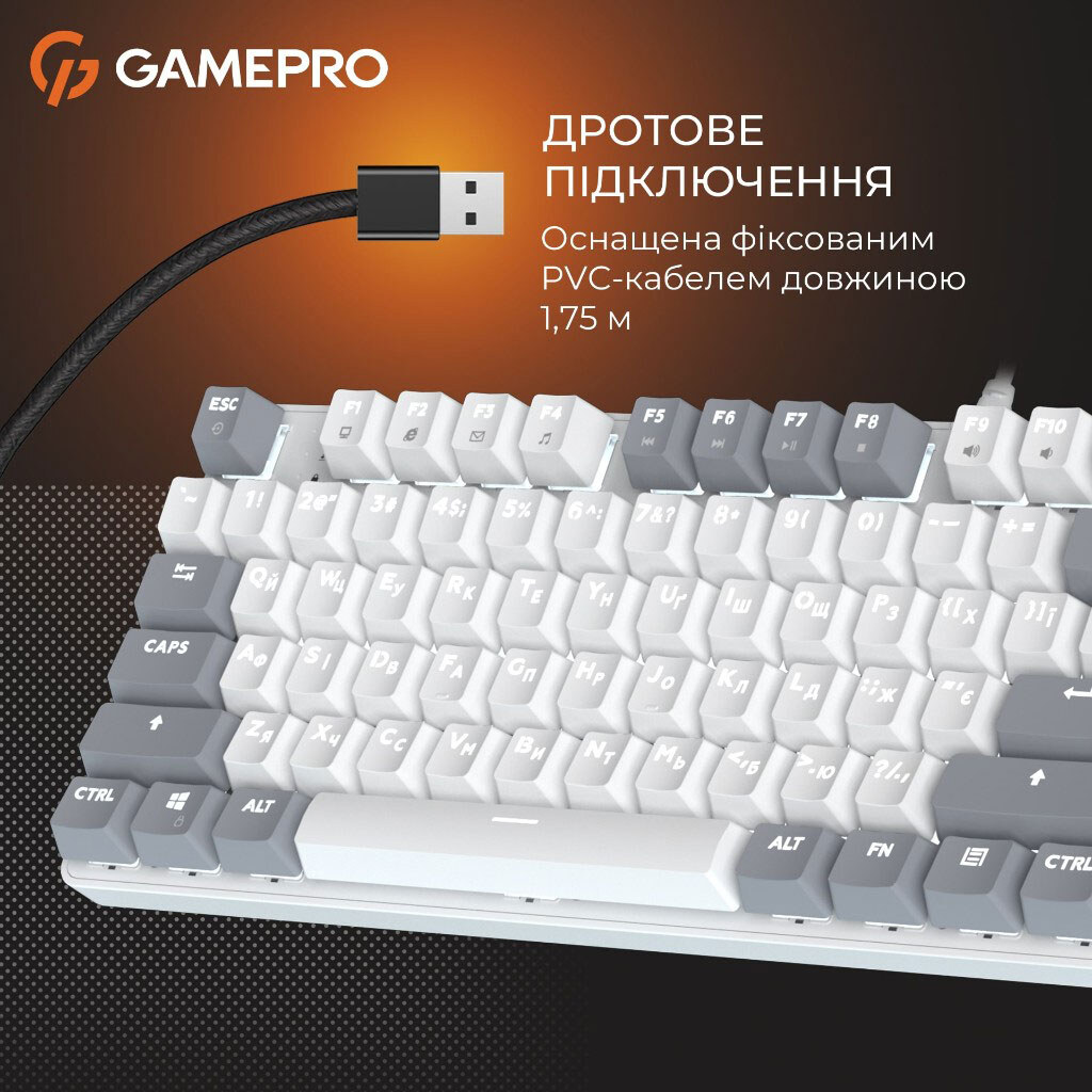 Клавиатура GamePro Genesis Metallic MK110W Outemu, Белый - № 7 Клавиатура GamePro Genesis Metallic MK110W Outemu, Белый - № 7