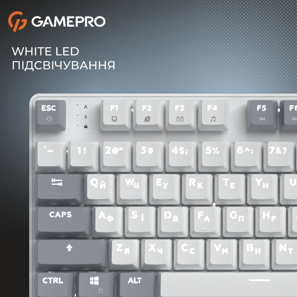 Клавиатура GamePro Genesis Metallic MK110W Outemu, Белый - № 18 Клавиатура GamePro Genesis Metallic MK110W Outemu, Белый - № 18