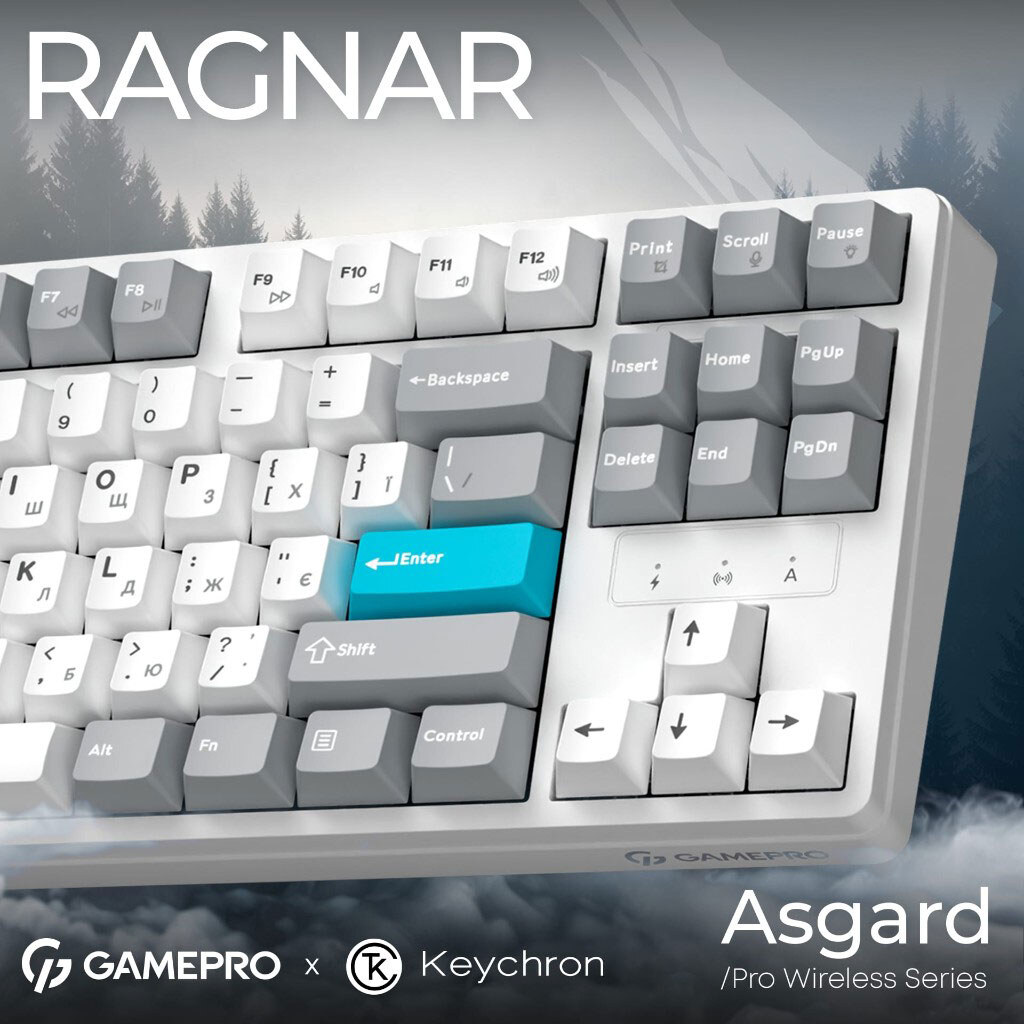 Клавіатура GamePro Asgard Ragnar Keychron Super, Білий - № 6 Клавіатура GamePro Asgard Ragnar Keychron Super, Білий - № 6