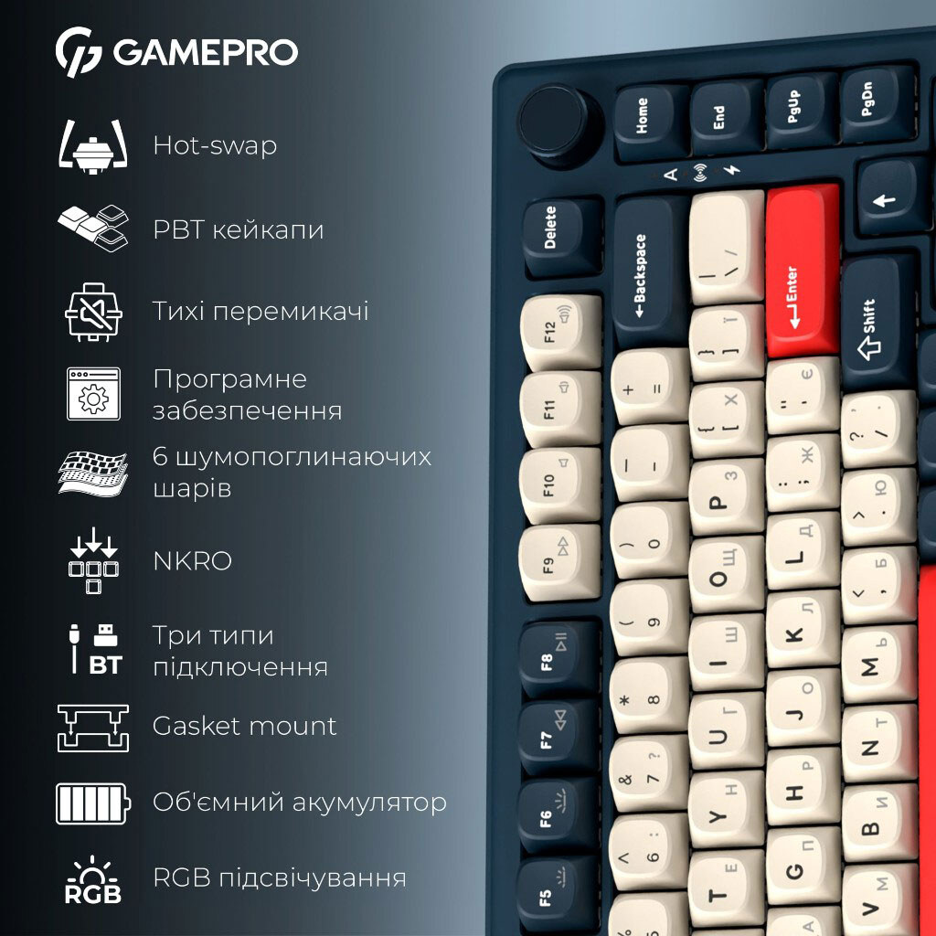 Клавіатура GamePro Asgard Yord Keychron Super, Синій - № 20 Клавіатура GamePro Asgard Yord Keychron Super, Синій - № 20