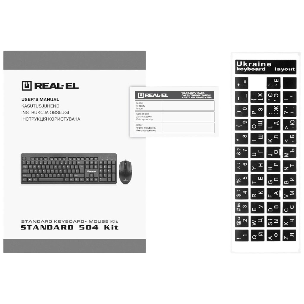 Клавиатура и мышь REAL-EL Standard 504 Kit, Черный - № 9 Клавиатура и мышь REAL-EL Standard 504 Kit, Черный - № 9