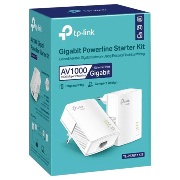 Комплект адаптеров Powerline TP-Link TL-PA7017 KIT, Белый - № 5 Комплект адаптеров Powerline TP-Link TL-PA7017 KIT, Белый - № 5