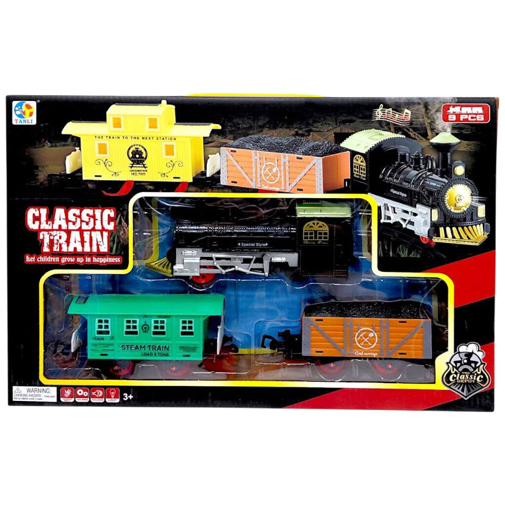 Залізниця: звук, підсвічування, 2 вагони, в коробці 41,5х6х27,5 см, Mic - № 1 Залізниця: звук, підсвічування, 2 вагони, в коробці 41,5х6х27,5 см, Mic - № 1