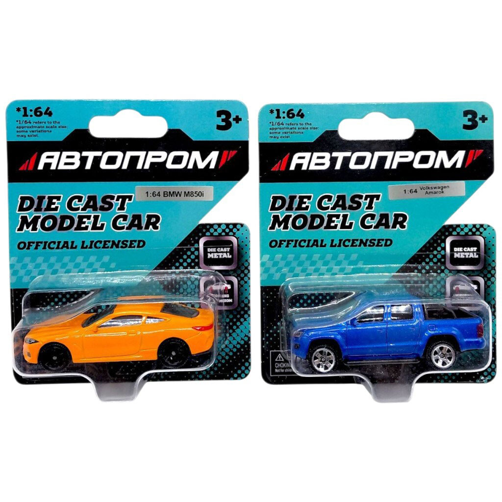 Машина металлическая 1:64, микс видов, планшет 10x3,5x12 см, Автопром - № 1 Машина металлическая 1:64, микс видов, планшет 10x3,5x12 см, Автопром - № 1