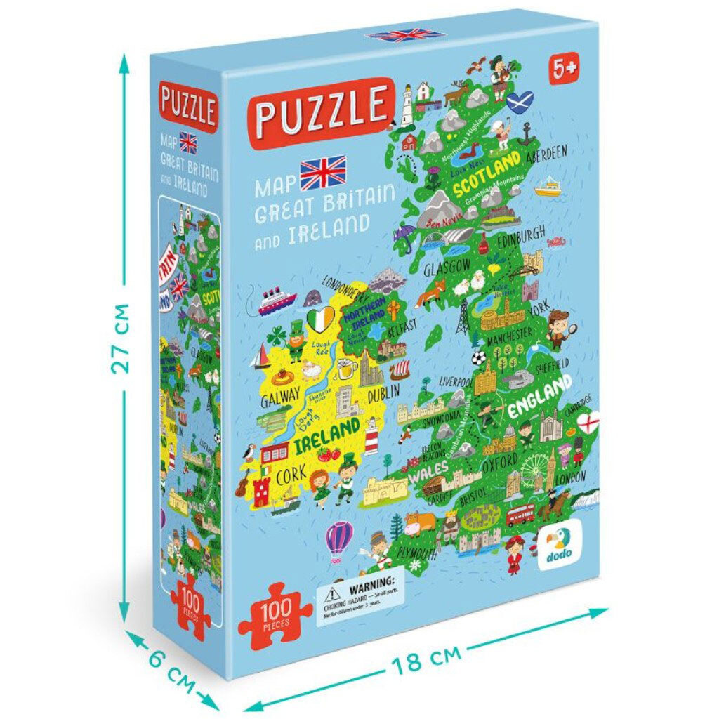 Пазлы «Карта Великобритании и Ирландии», 100 элементов, английский язык, Dodo - № 2 Пазлы «Карта Великобритании и Ирландии», 100 элементов, английский язык, Dodo - № 2