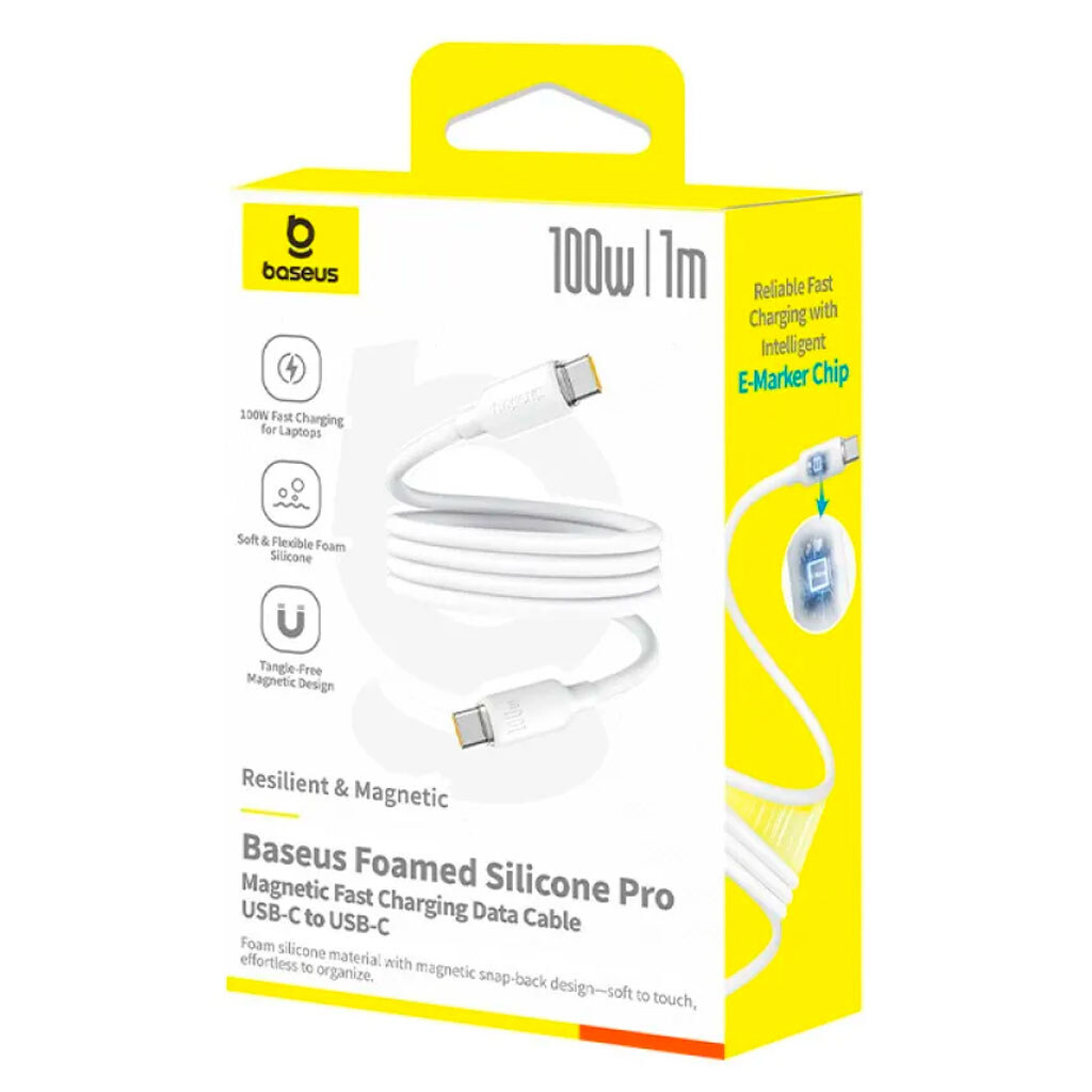 USB кабель Baseus E0426D01 Foamed, Type-C, 1.0 м., Білий - № 2 USB кабель Baseus E0426D01 Foamed, Type-C, 1.0 м., Білий - № 2