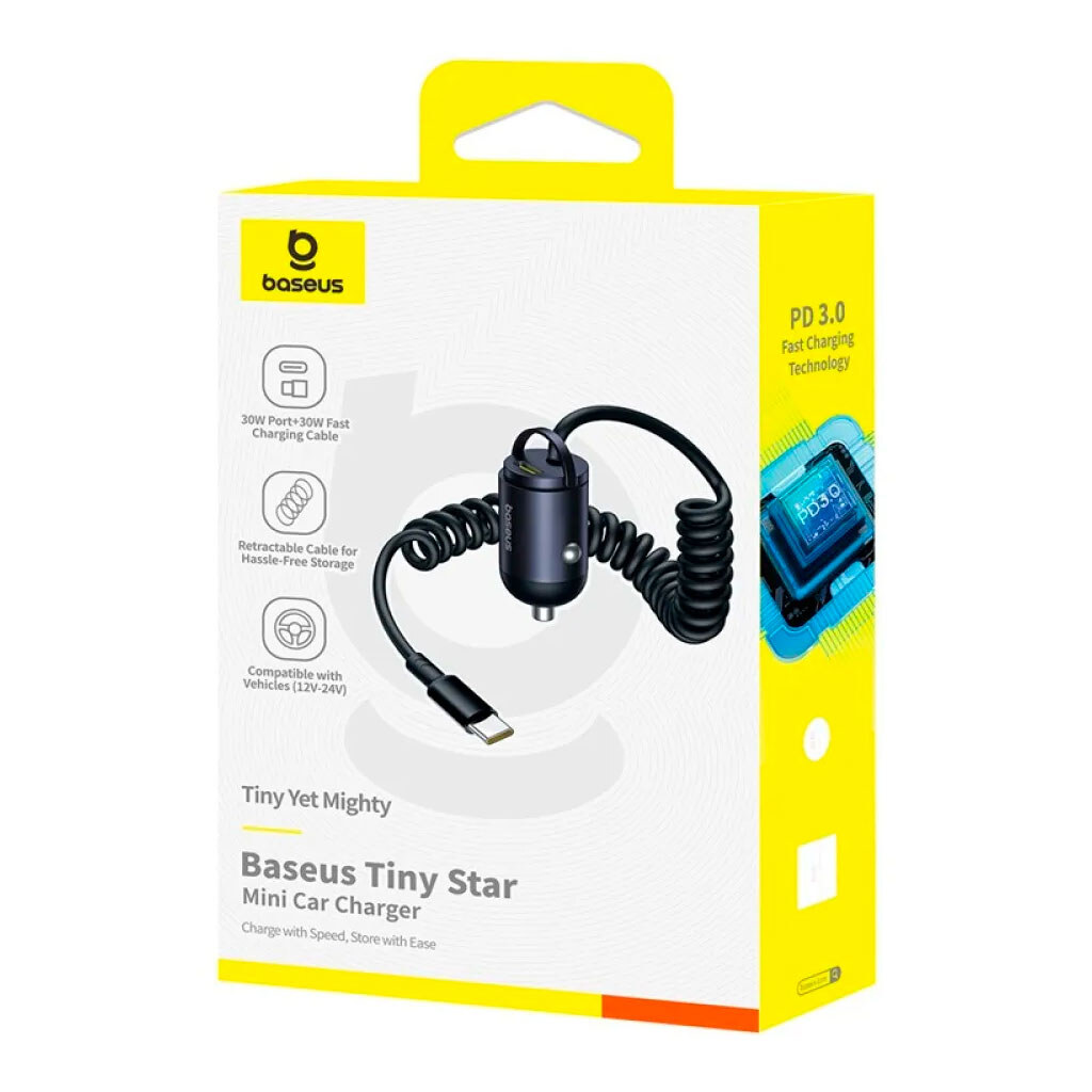 АЗУ Baseus C00035001121-00 Tiny Star, С кабелем, Type-C, Черный - № 2 АЗУ Baseus C00035001121-00 Tiny Star, С кабелем, Type-C, Черный - № 2