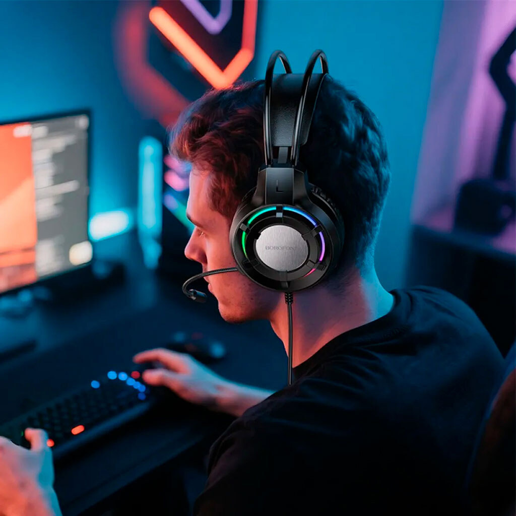 Навушники Borofone BO112 Wave, З мікрофоном, Чорний - № 5 Навушники Borofone BO112 Wave, З мікрофоном, Чорний - № 5