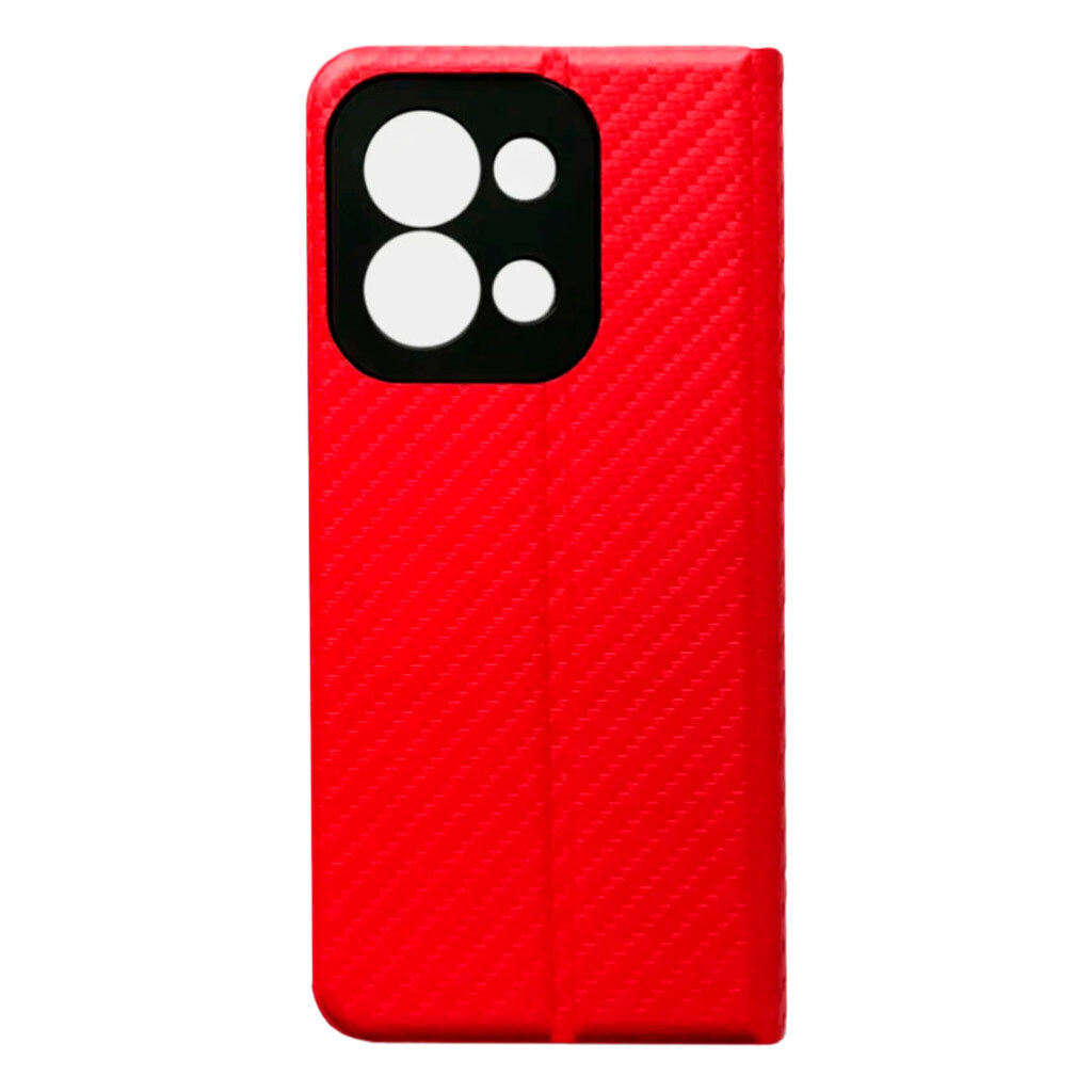 Чехол (книжка) Xiaomi Poco C71 / Redmi A5, Carbon Case, Красный - № 2 Чехол (книжка) Xiaomi Poco C71 / Redmi A5, Carbon Case, Красный - № 2
