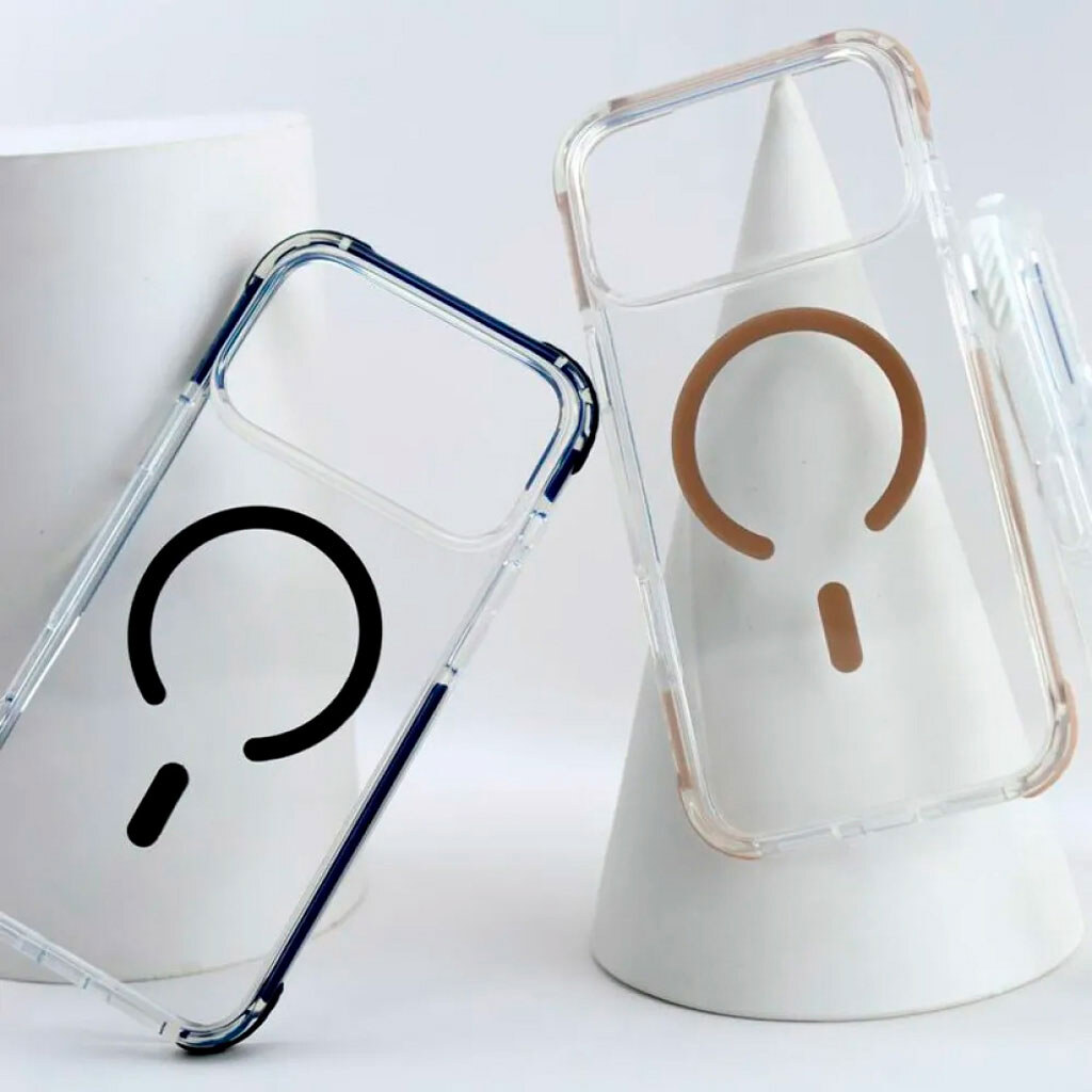 Чохол (накладка) Apple iPhone 17 Pro, Rock Anti-Drop, Transparent Black, MagSafe, Прозорий - № 3 Чохол (накладка) Apple iPhone 17 Pro, Rock Anti-Drop, Transparent Black, MagSafe, Прозорий - № 3