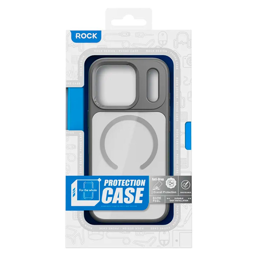 Чохол (накладка) Apple iPhone 17 Pro Max, Rock Guard Transparent, MagSafe, Помаранчевий - № 2 Чохол (накладка) Apple iPhone 17 Pro Max, Rock Guard Transparent, MagSafe, Помаранчевий - № 2