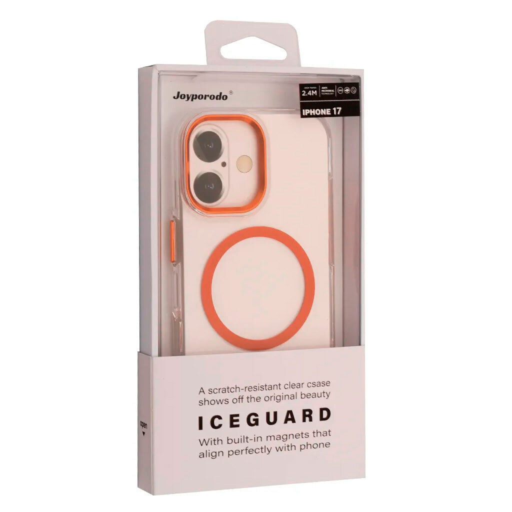 Чохол (накладка) Apple iPhone 17 Pro Max, Silver Shield, Transparent Orange, MagSafe, Помаранчевий - № 2 Чохол (накладка) Apple iPhone 17 Pro Max, Silver Shield, Transparent Orange, MagSafe, Помаранчевий - № 2