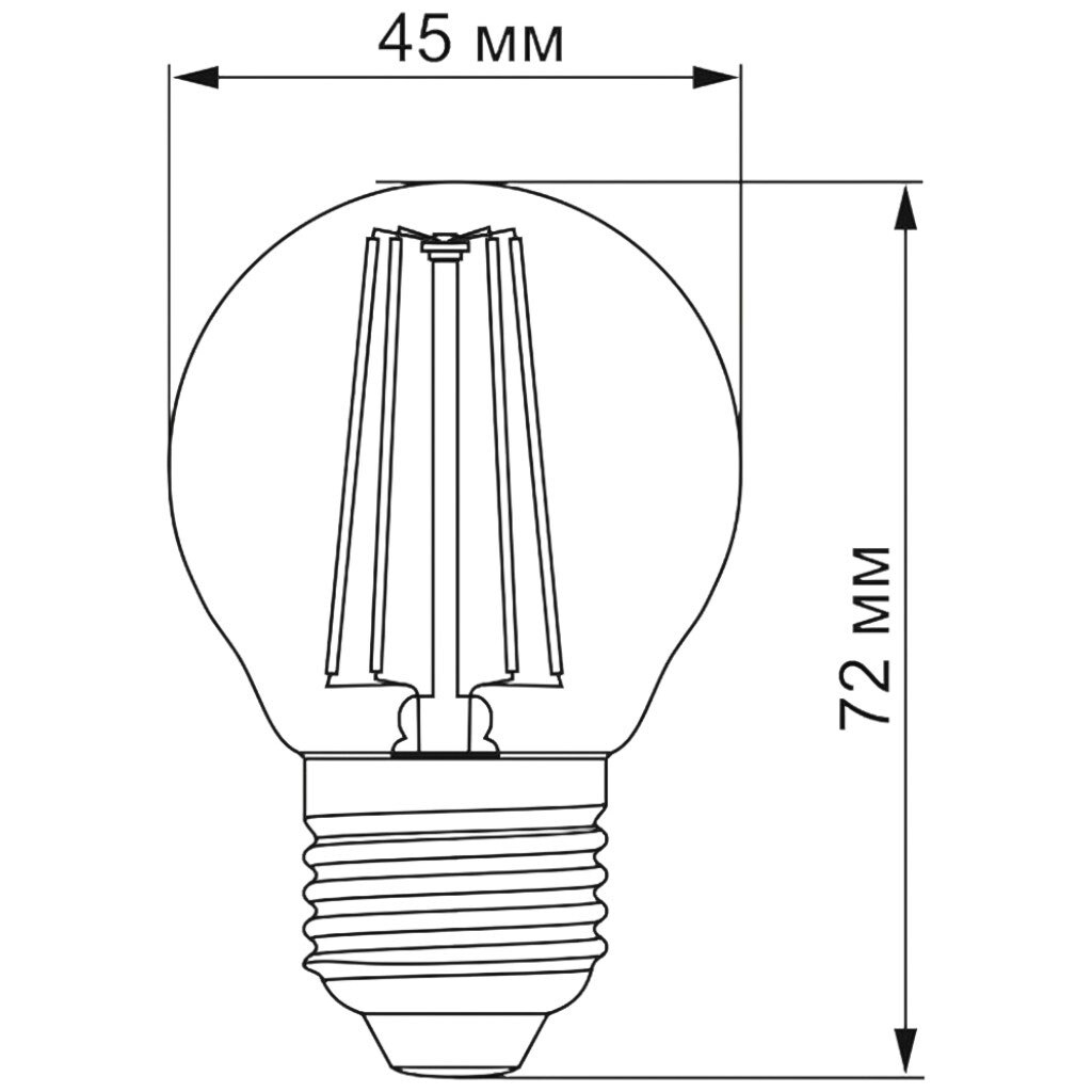 Лампа LED TITANUM Filament G45 4Вт E27 2200K 220В - № 3 Лампа LED TITANUM Filament G45 4Вт E27 2200K 220В - № 3