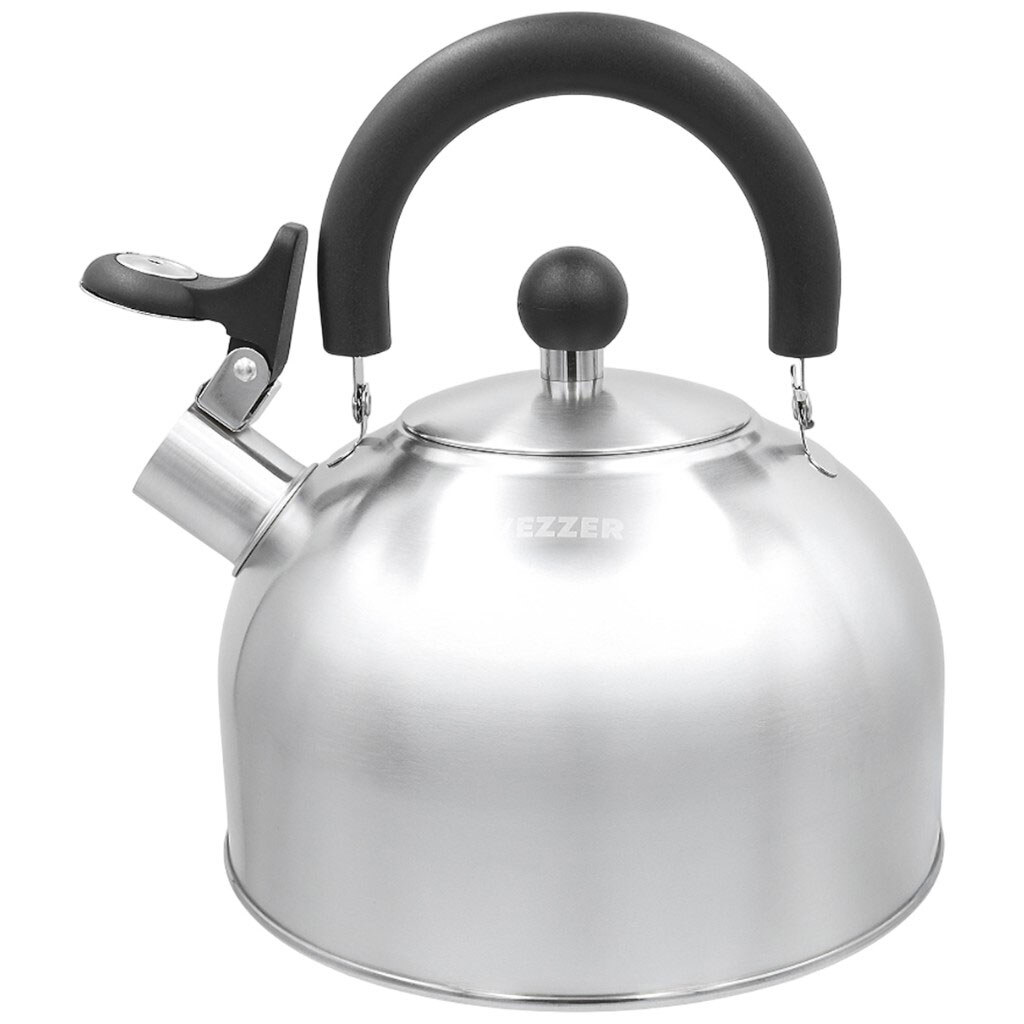 Чайник із нержавіючої сталі зі свистком VEZZER, 2,5 л - № 1 Чайник із нержавіючої сталі зі свистком VEZZER, 2,5 л - № 1