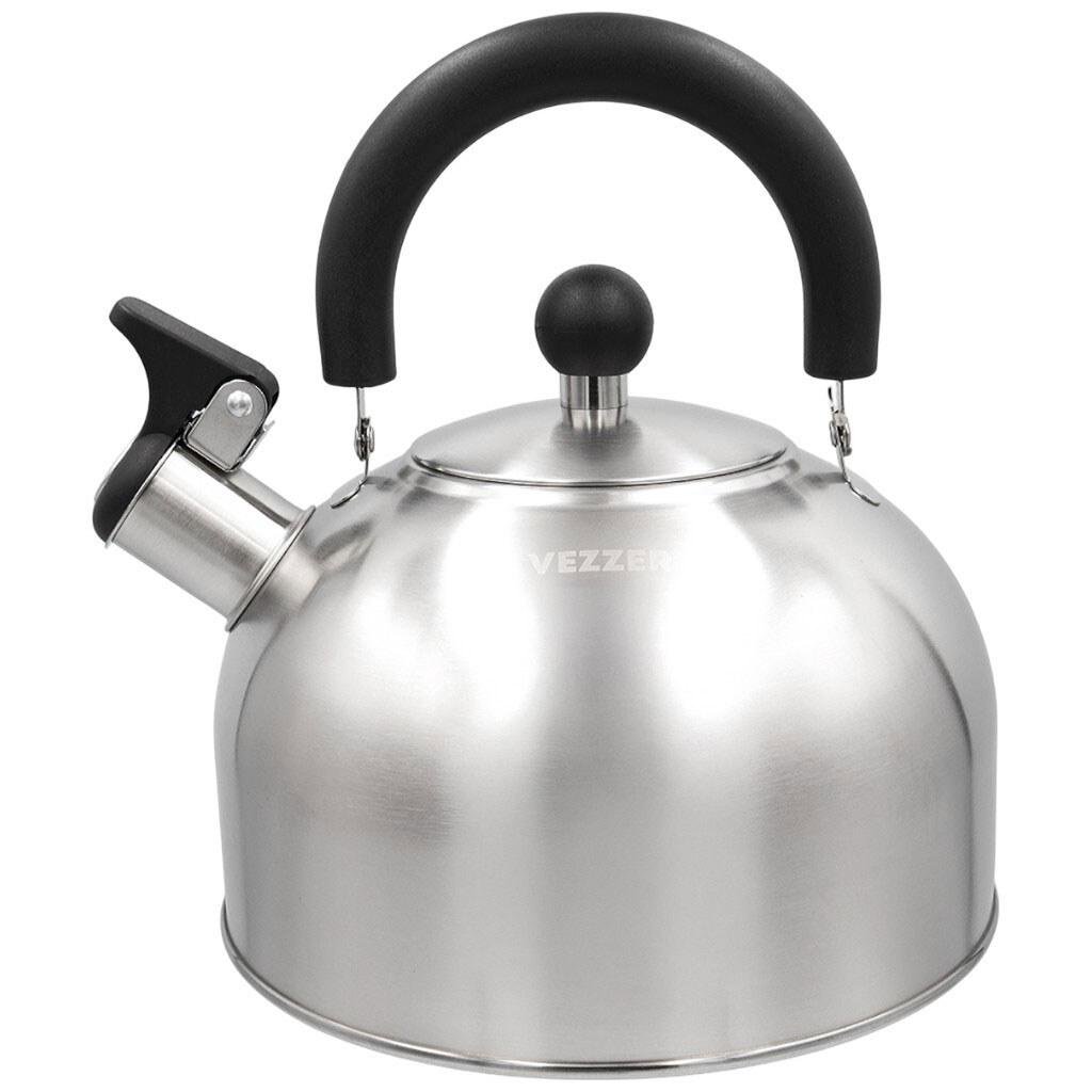 Чайник із нержавіючої сталі зі свистком VEZZER, 2,5 л - № 3 Чайник із нержавіючої сталі зі свистком VEZZER, 2,5 л - № 3