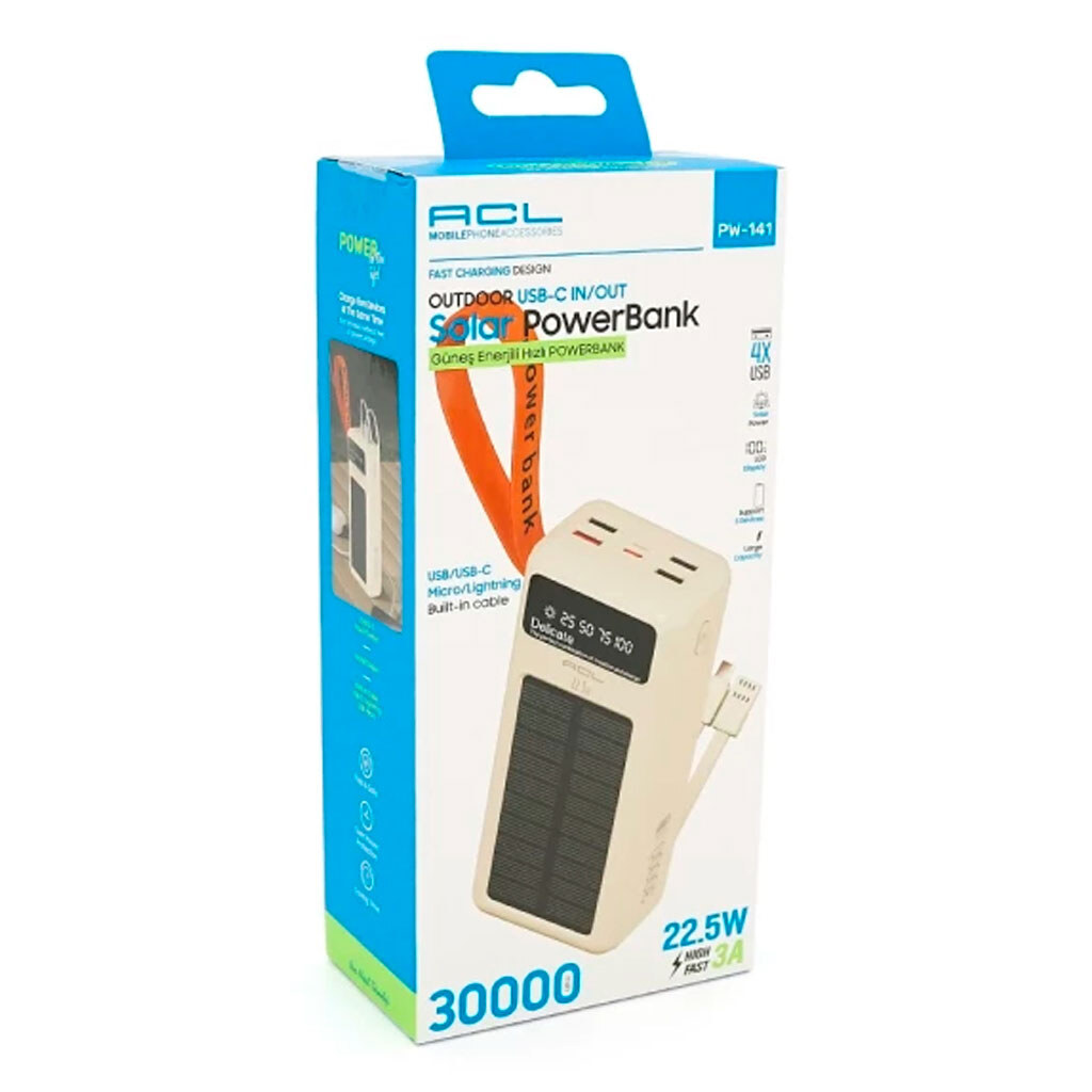 Портативна батарея (Power Bank) ACL PW-141, 30000 mAh, Білий - № 4 Портативна батарея (Power Bank) ACL PW-141, 30000 mAh, Білий - № 4