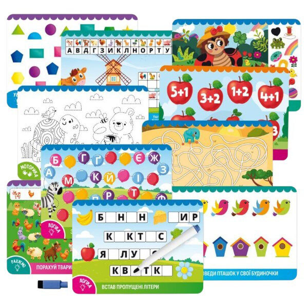 Игра развивающая, карточки, пиши-стирай "Лошадка", Vladi Toys - № 3 Игра развивающая, карточки, пиши-стирай "Лошадка", Vladi Toys - № 3