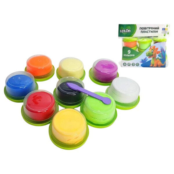 Набор для лепки с воздушным пластилином в стаканчиках, 9 цветов, Lovin - № 2 Набор для лепки с воздушным пластилином в стаканчиках, 9 цветов, Lovin - № 2