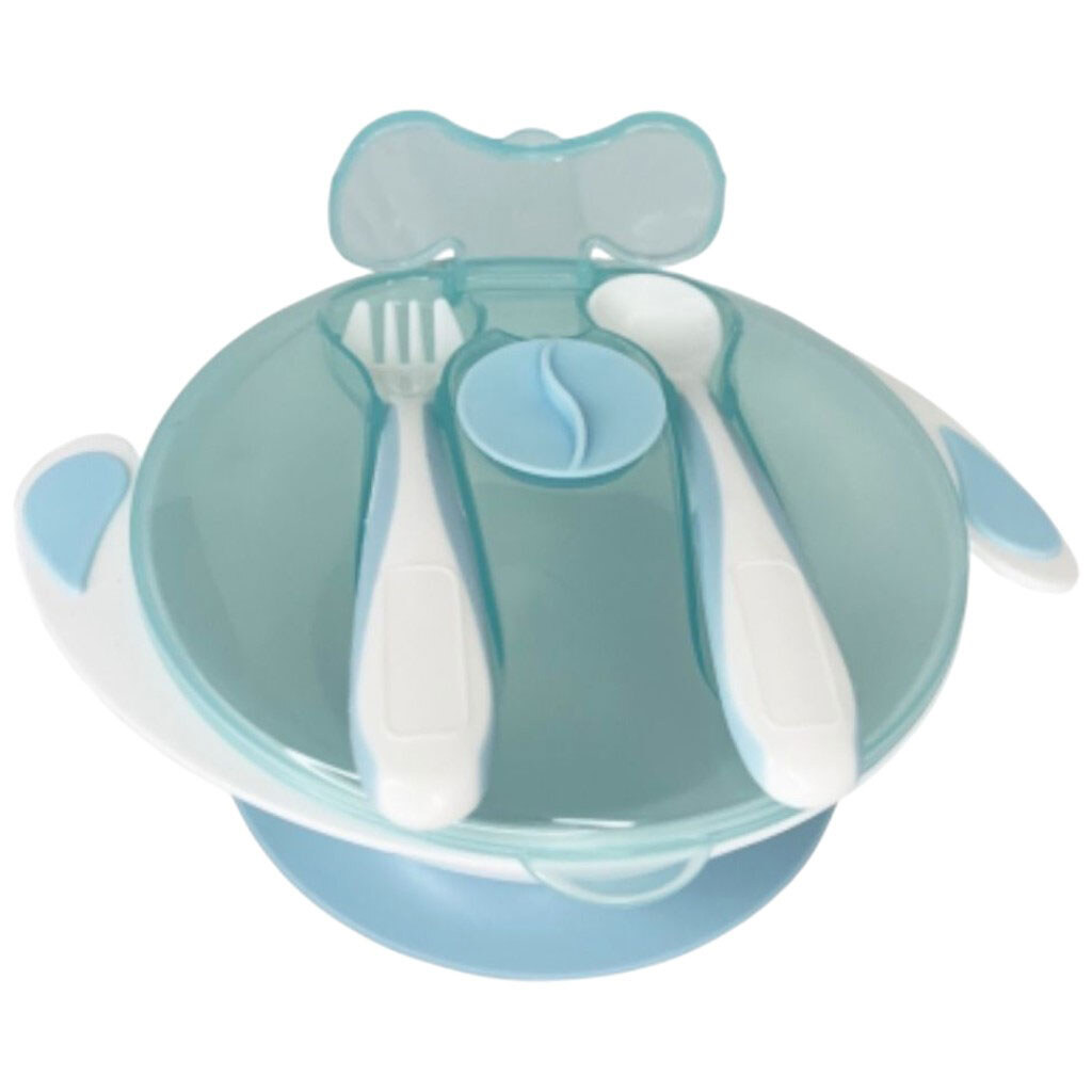 Тарелка на присоске с ложкой и вилкой, Mumlove - № 1 Тарелка на присоске с ложкой и вилкой, Mumlove - № 1