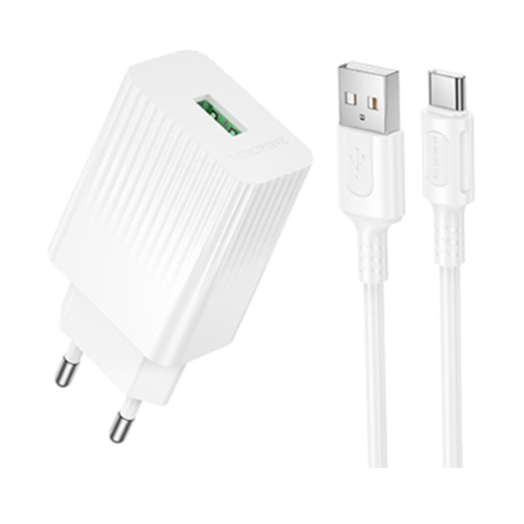 СЗУ Borofone BAS72A, Type-C, З кабелем, Білий - № 1 СЗУ Borofone BAS72A, Type-C, З кабелем, Білий - № 1