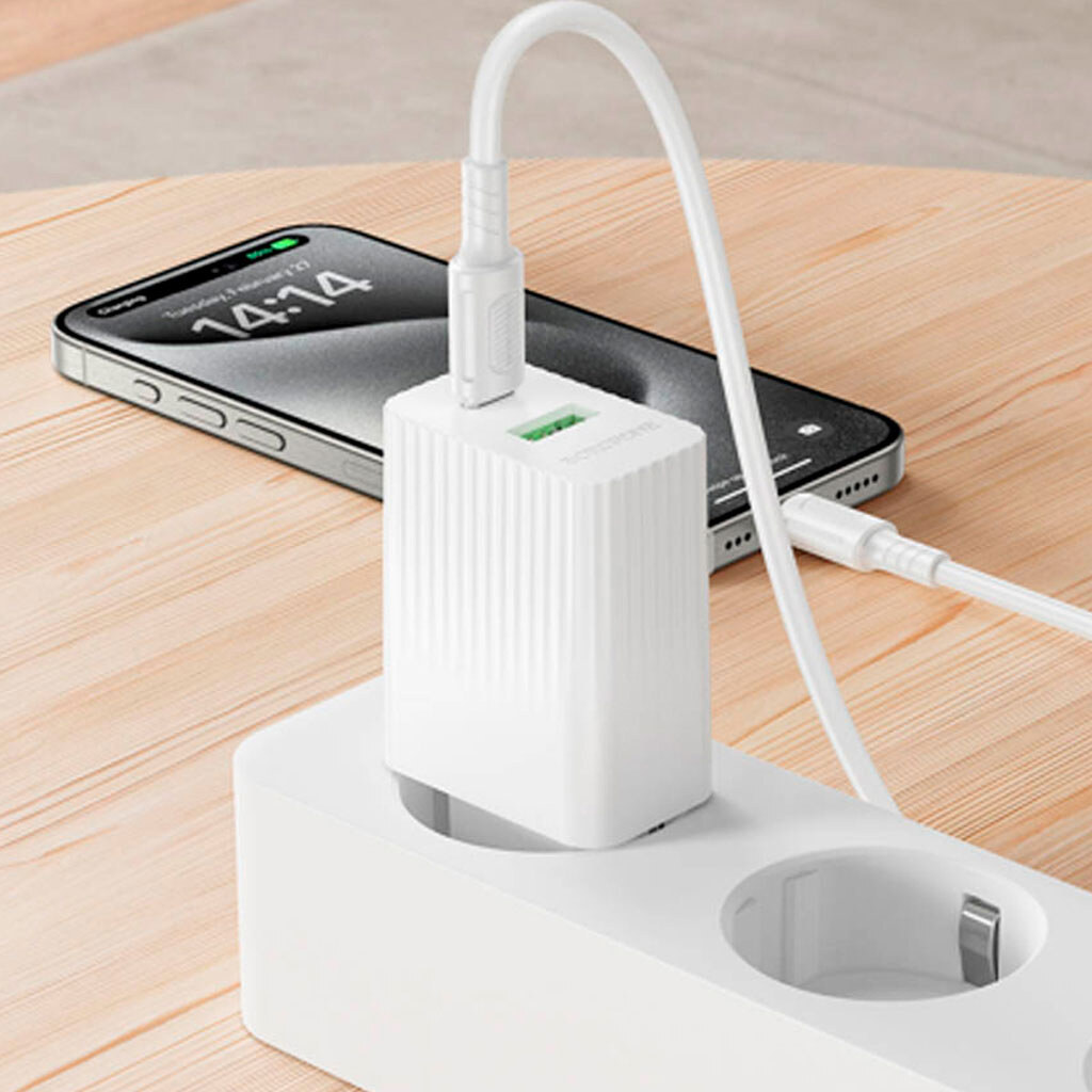 СЗУ Borofone BAS76A, Type-C, З кабелем, Білий - № 4 СЗУ Borofone BAS76A, Type-C, З кабелем, Білий - № 4